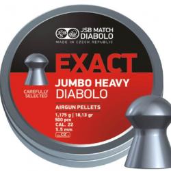 PLOMBS JSB CAL.5.52MM EXACT JUMBO HEAVY DIABOLO 1.175g 18.13gr PAR 2500 (5 boites de 500)