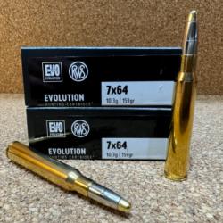 2 BOITES DE MUNITIONS , 40 Balles,  RWS CAL:  7X64   EVO 10.3 gr