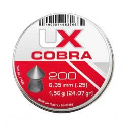 PLOMB COBRA UX TETE POINTUE CAL 6.35 MM 1.56G /200 Plombs