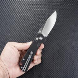 Couteau SRM Knives 168L-GB Black Manche G10 Lame Acier D2 IKBS Ambi Lock Clip SRM168LGB