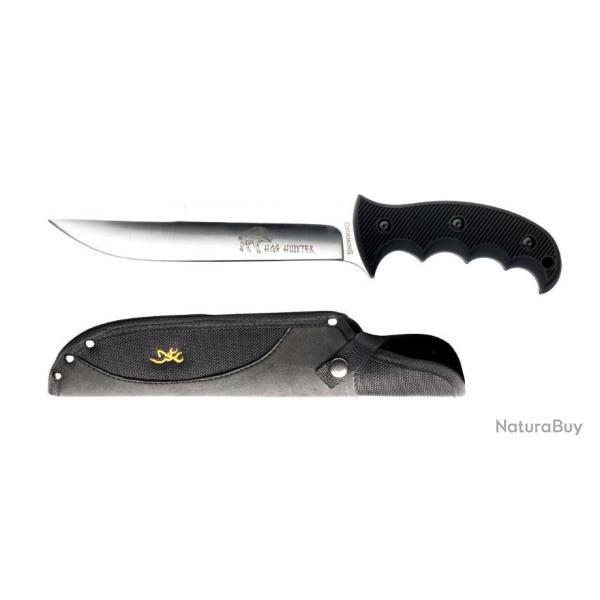 Couteau Browning Hog Hunter Lame Fixe + Etui - Braderie Automne