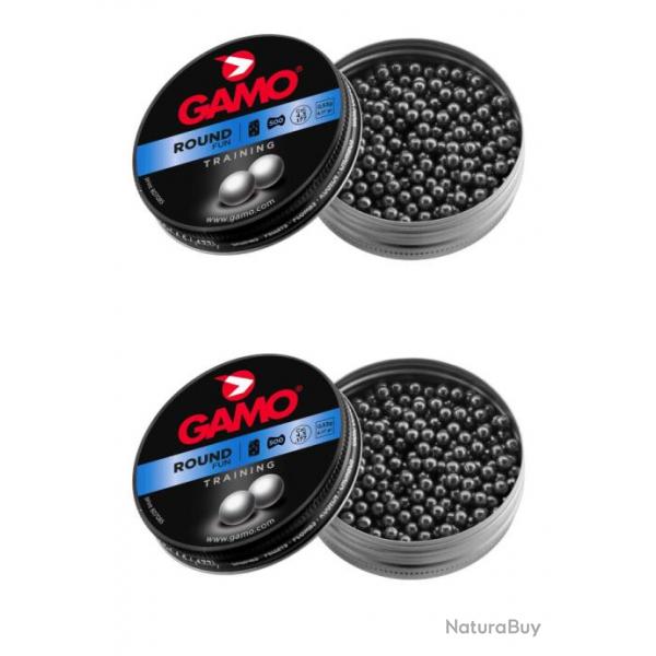 Lot de 2 botes de 500 plombs ROUND FUN 4,5 mm - GAMO