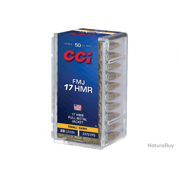 Munitions CCI  FMJ Cal. 17 HMR - 20 grains