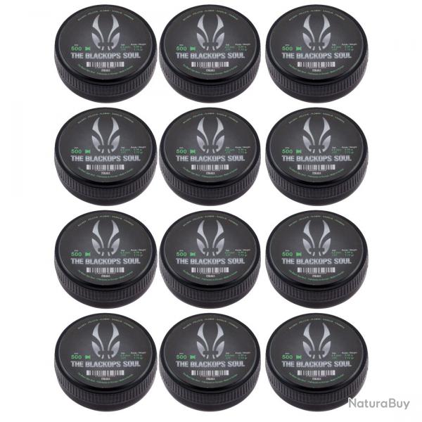 Boite de 500 Plombs 4.5 mm Black Ops Soul Tte Match Plate par 12