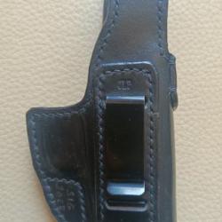 Holster IWB (Inside) cuir noir droitier pour SIG 2022 et P320