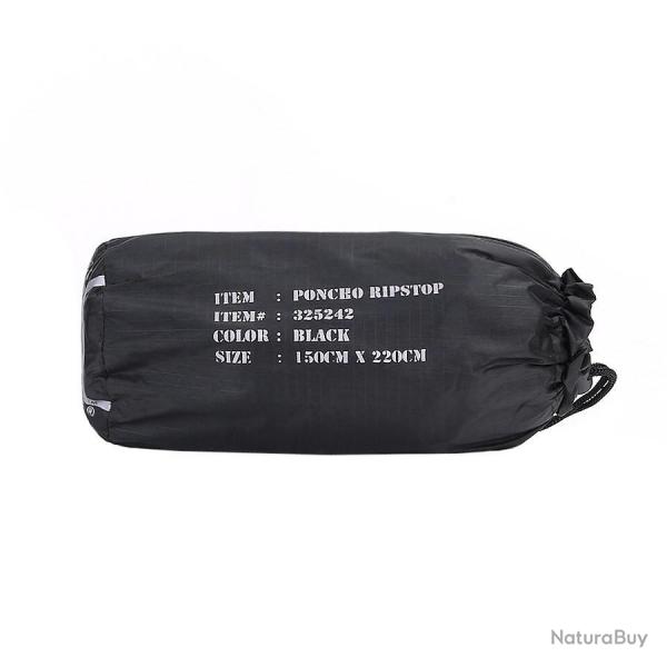 Poncho rsistant en Ripstop (Couleur Noir)