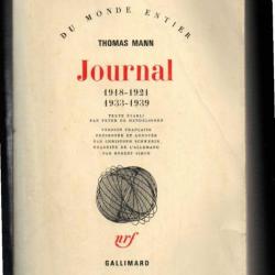 thomas mann journal 1918-1921, 1933-1939