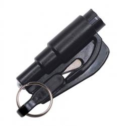 Porte-Clés 2 en 1 : Coupe Ceinture de Sécurité & Brise Vitres en cas d'urgences