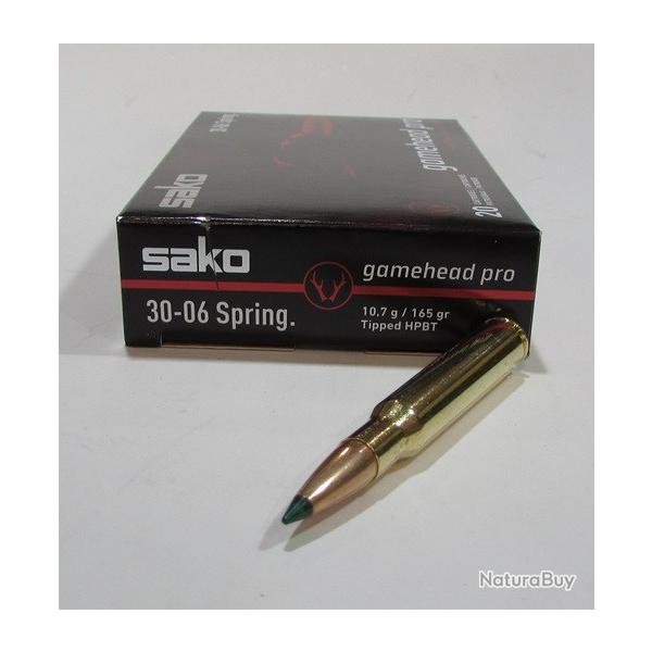 1 boite  20 cartouches cal 30-06, sako, gamehead pro 165 grains