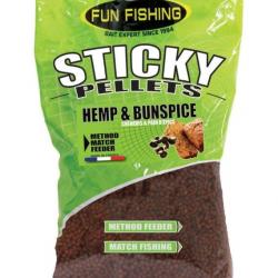 FUN FISHING STICKY PELLETS HEMP & BUN SPICES 2MM 700GR FUN FISHING