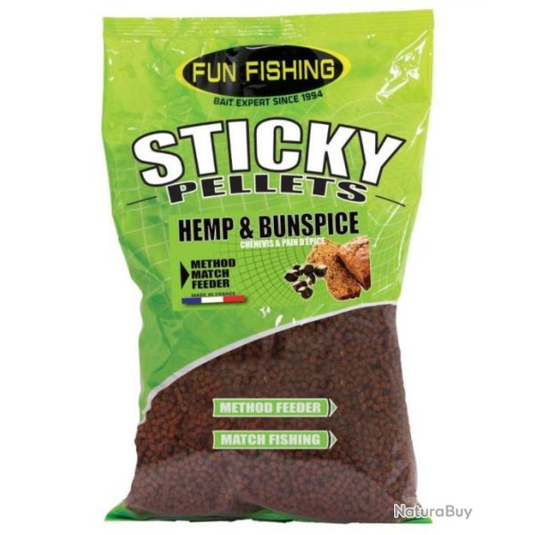 FUN FISHING STICKY PELLETS HEMP & BUN SPICES 2MM 700GR FUN FISHING