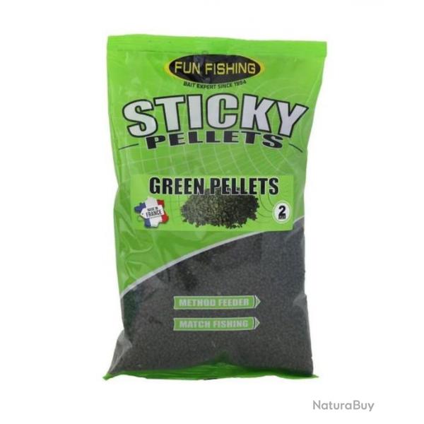 FUN FISHING STICKY PELLETS GREEN PELLET 2MM 700GR FUN FISHING