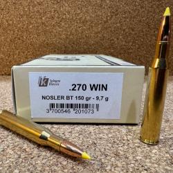 1 BOITE  de MUNITION SOLOGNE 270 WSM NOSLER BT 130GR