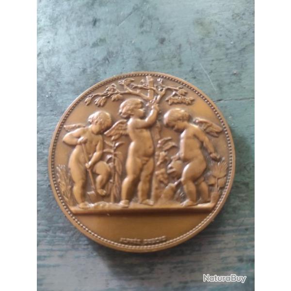 Mdaille bronze angelots Alphonse Dubois