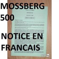 copie mode d'emploi complet fusil MOSSBERG 500 en FRANCAIS notice - VENDU PAR JEPERCUTE (a4051)