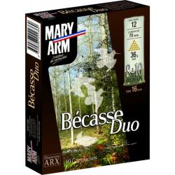 Cartouches MARY ARM BECASSE DUO - Cal 12/70 36gr N°8+10 BG Rose DISPERSSEUR ARX X10