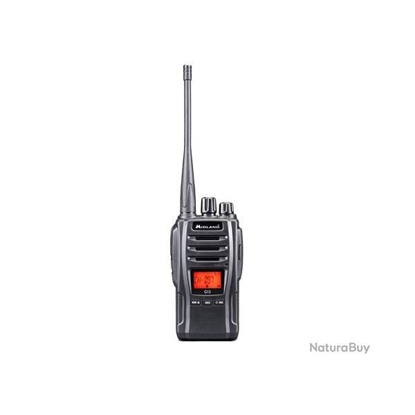 Midland Talkie-walkie G13 Noir Radio Dual Band PMR446 | LCD | IPX4 | 500mW