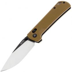 Couteau SRM Knives 168L-GW Tan Manche G10 Lame Acier D2 IKBS Ambi Lock Clip SRM168LGW