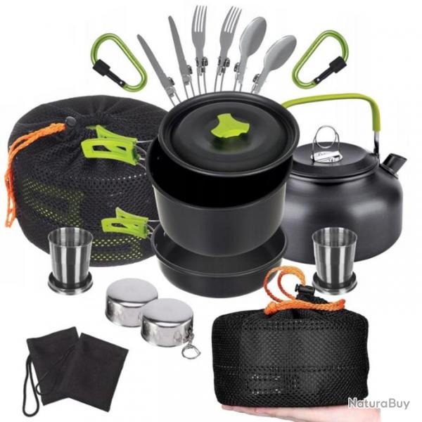 Set de cuisine de camping RELOAD 18 en 1  Bouilloire, Pole, Casserole, Couverts...