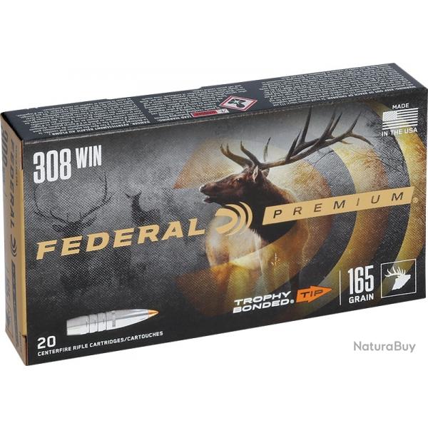 Munitions FEDERAL cal.308win trophy bonded 10.69g 165gr par 20