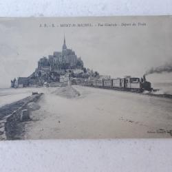 carte postale  autre vue de la voie férrée du mont st michel,n'existe plus!!!!