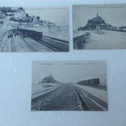 lot carte postale voie ferrée du mont st michel ,bon état