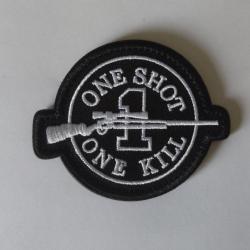 Patch One shoot One kill velcro noir