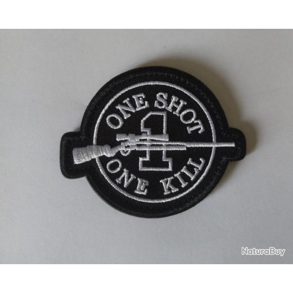 Patch One shoot One kill velcro noir