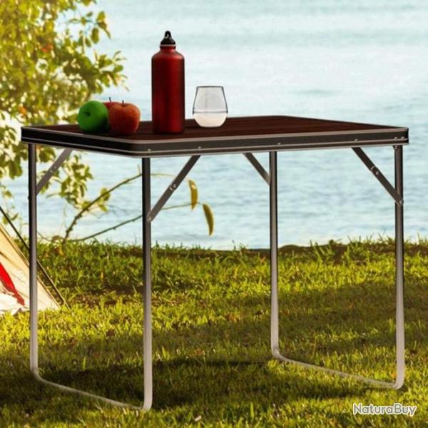 RELOAD CAMP - Table de Camping ou Jardin Longueur 70 x 50 x 60 cm Marron Fonc