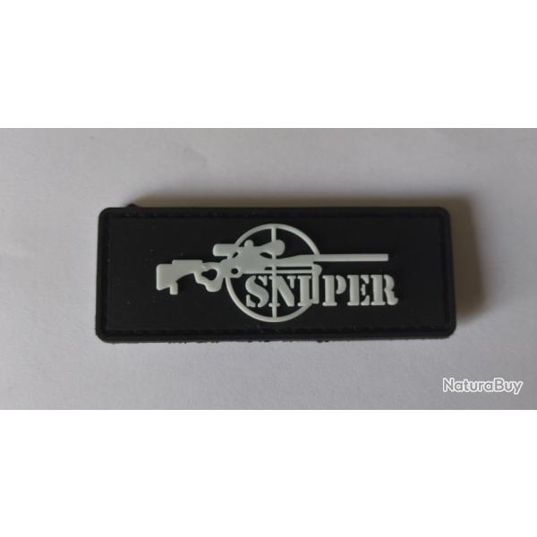 Patch Sniper long PVC velcro noir