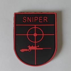 Patch Sniper PVC velcro noir-rouge