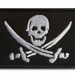 Patch Drapeau - Pirate - Noir - velcro - Livraison gratuite