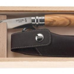 Coffret couteau Opinel numéro 8 - bois d'olivier