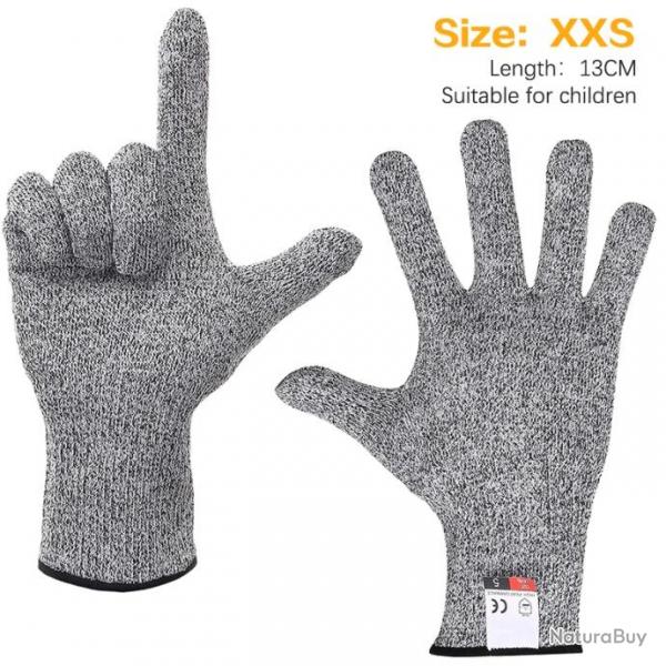 Gants de Protection Anti Coupure Cuisine Bricolage, Modele: A, Taille: XXS