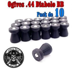 Balle tir réduit .44 ogive diabolo BB plastique - Pack de 10 - Bast3D