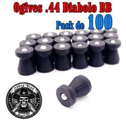 Balle tir réduit .44 ogive diabolo BB plastique - Pack de 100 - Bast3D