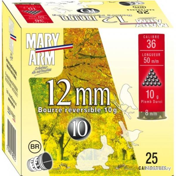 CAL 36 MARY ARM BOURRE RVERSIBLE 10G 12MM N8