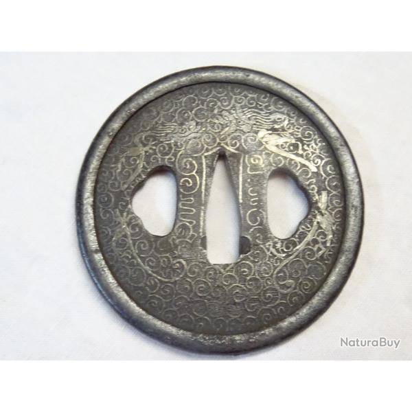 J127- lot tsuba en fer de katana , wakisachi   , sabre  japonais