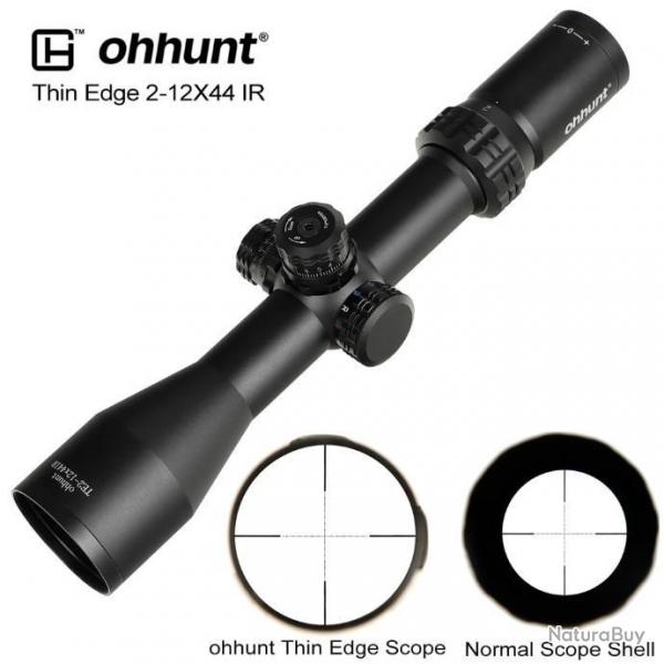 OHHUNT Lunette de chasse Thin Edge 2-12X44 IR -