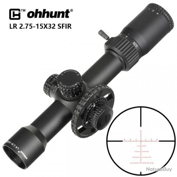 OHHUNT Lunette de Chasse LR 2.75-15X32 SFIR -