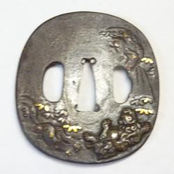 J130- lot tsuba en fer de katana , wakisachi   , sabre  japonais