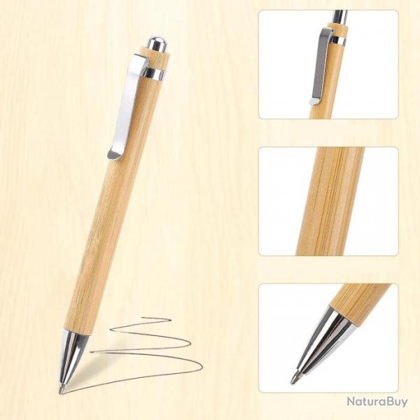 Stylo  bille en bois de bambou encre noire  personnaliser