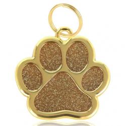 Pendentif patte de chien Doré / Doré pour animaux de compagnie personnalisable