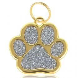 Pendentif patte de chien Argent / Doré pour animaux de compagnie personnalisable