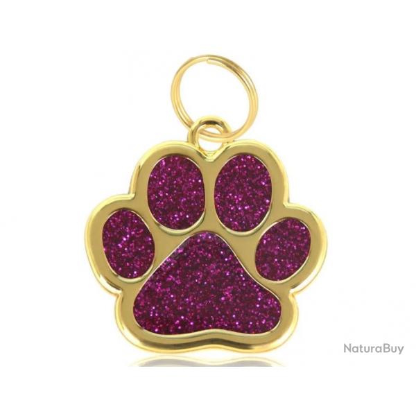 Pendentif patte de chien Rose-Rouge / Dor pour animaux de compagnie personnalisable