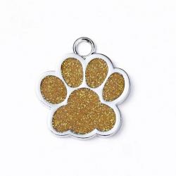 Pendentif patte de chien Doré / Argenté pour animaux de compagnie personnalisable