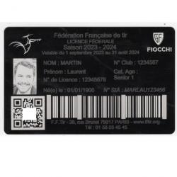 Licence de tir en aluminium gravé au laser (Recto)