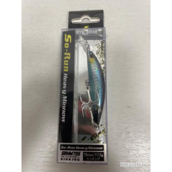 !! LEURRE STORM SO-RUN HEAVY MINNOW 75 COL ANCHOVY