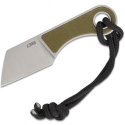 Couteau de Cou CJRB Chip Green Manche G10 Lame Cleaver Acier AR-RPM9 Etui Cuir J1939GN