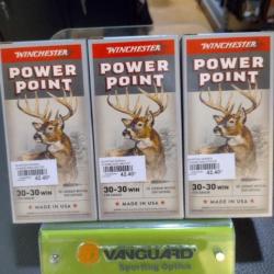 Lot de trois boîtes de balles winchester power point calibre 30-30 win 170gr